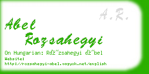 abel rozsahegyi business card